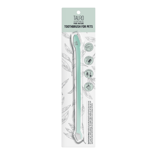 TAURO PRO LINE – Pure Nature | Zahnbürste für Hunde & Katzen – doppelseitig, ergonomisch & sanft