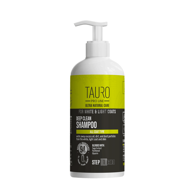 TAURO PRO LINE – Ultra Natural Care | Deep Clean Shampoo – Tiefenreinigung für Hunde & Katzen mit weißem oder hellem Fell