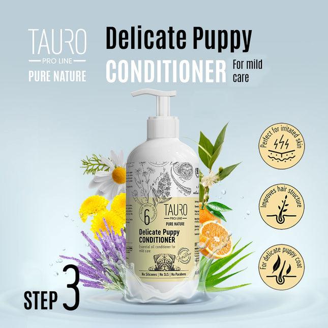 TAURO PRO LINE – Pure Nature | Delicate Conditioner – sanfte Fellpflege für Welpen – 400 ml