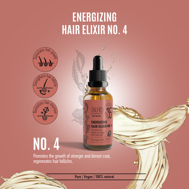 TAURO PRO LINE – Pure Nature | Energizing Elixir No. 4 – stimulierende Fellpflege für Hunde & Katzen - 30 ml
