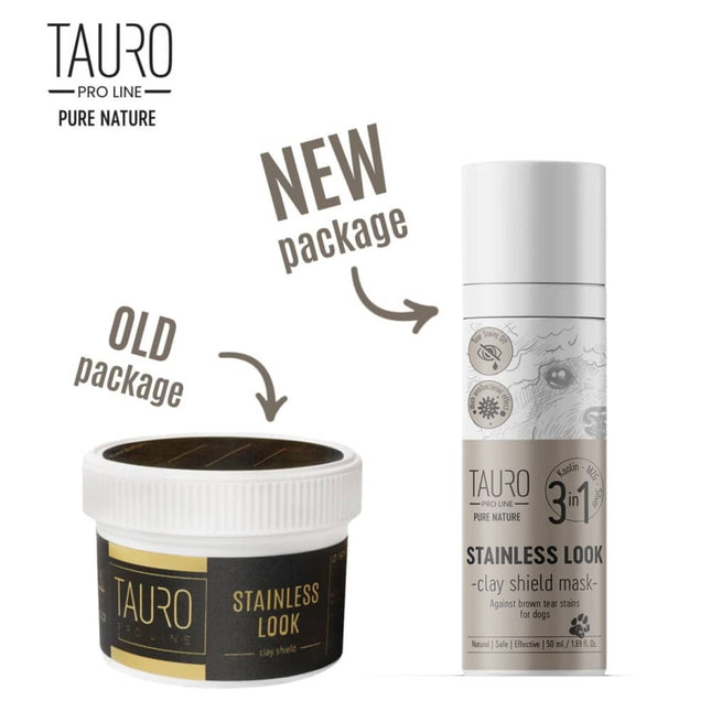 TAURO PRO LINE – Pure Nature | Stainless Look Clay Shield Maske – 3in1 Tonerde-Pflegemaske für Hunde & Katzen – 50 ml