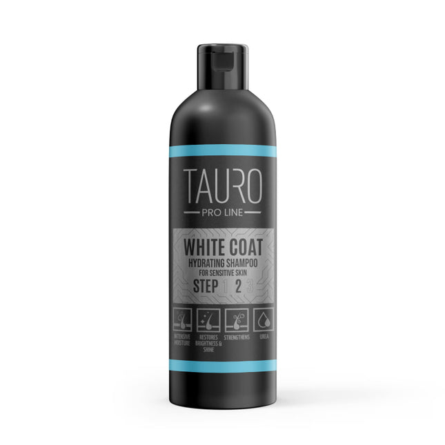 TAURO PRO LINE - White Coat | Hydrating Shampoo – feuchtigkeitsspendend für Hunde & Katzen mit weißem oder hellem Fell