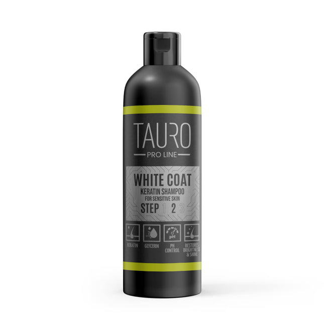 TAURO PRO LINE - White Coat | Keratin Shampoo – für Hunde & Katzen mit weißem oder hellem Fell