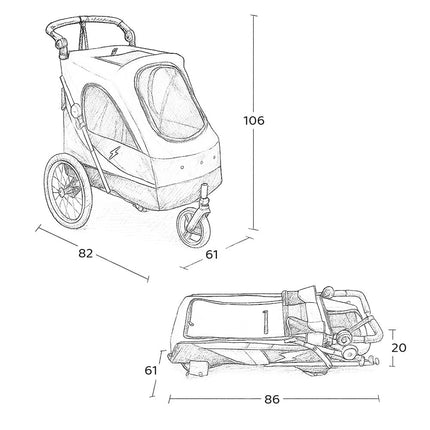 Petstro Stroller JetPro - Hundebuggy bis 30kg - Lila