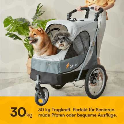 Petstro Stroller Safari - Hundebuggy bis 30kg - Grau