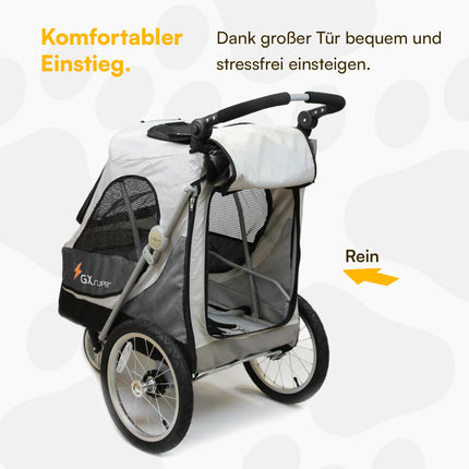 Petstro Stroller Safari - Hundebuggy bis 30kg - Grau