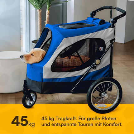 Petstro Stroller Skyline - Hundebuggy bis 45kg - Blau