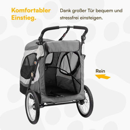 Petstro Stroller Skyline - Hundebuggy bis 45kg - Grau