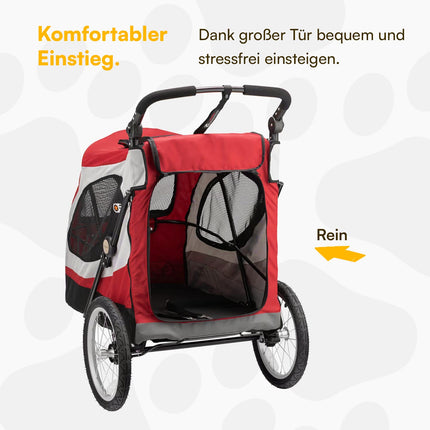 Petstro Stroller Skyline - Hundebuggy bis 45kg - Rot