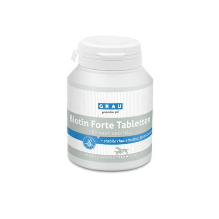 Gray | Biotin Forte Tablets for Dogs &amp; Cats - Strengthens Coat &amp; Claws