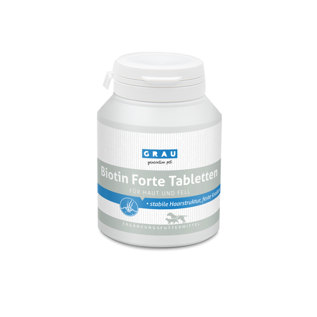 Gray | Biotin Forte Tablets for Dogs &amp; Cats - Strengthens Coat &amp; Claws
