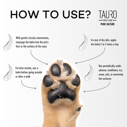 TAURO PRO LINE Pure Nature Nose&amp;Paw Balm Hydrates&amp;Moisturizes, moisturizing paw pad and nose balm for dogs and cats - 75ml