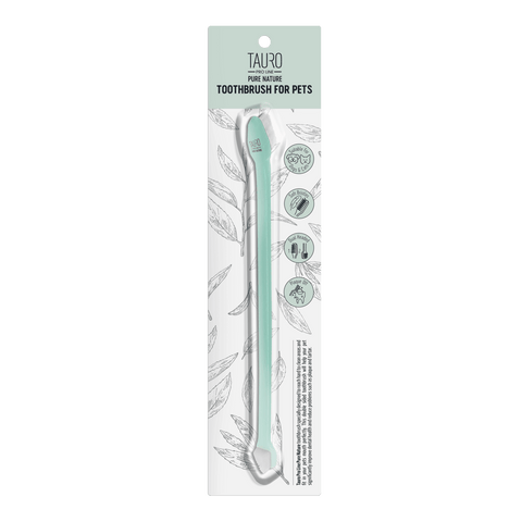 Tauro Pro Line, Pure Nature, tandbørste til hunde & katte – dobbeltsidet, ergonomisk & skånsom