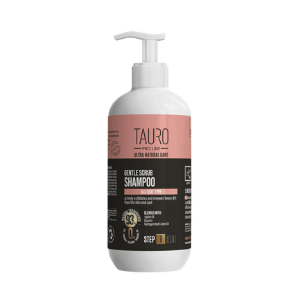 TAURO PRO LINE Ultra Natural Care Gentle Scrub Shampoo, gentle scrub shampoo for dogs and cats skin and coat