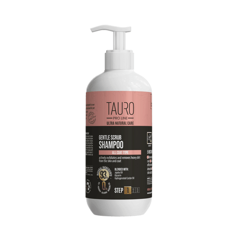 TAURO PRO LINE Ultra Natural Care Gentle Scrub Shampoo, gentle scrub shampoo for dogs and cats skin and coat