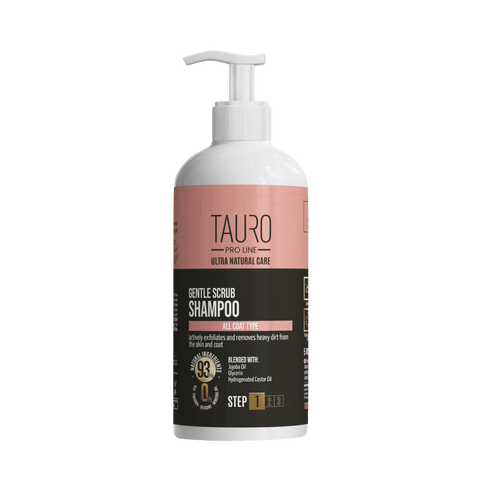 TAURO PRO LINE Ultra Natural Care Gentle Scrub Shampoo, gentle scrub shampoo for dogs and cats skin and coat