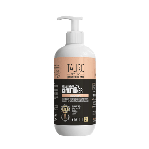 TAURO PRO LINE Ultra Natural Care Keratin & Gloss Conditioner, conditioner with keratin for dogs and cats coat