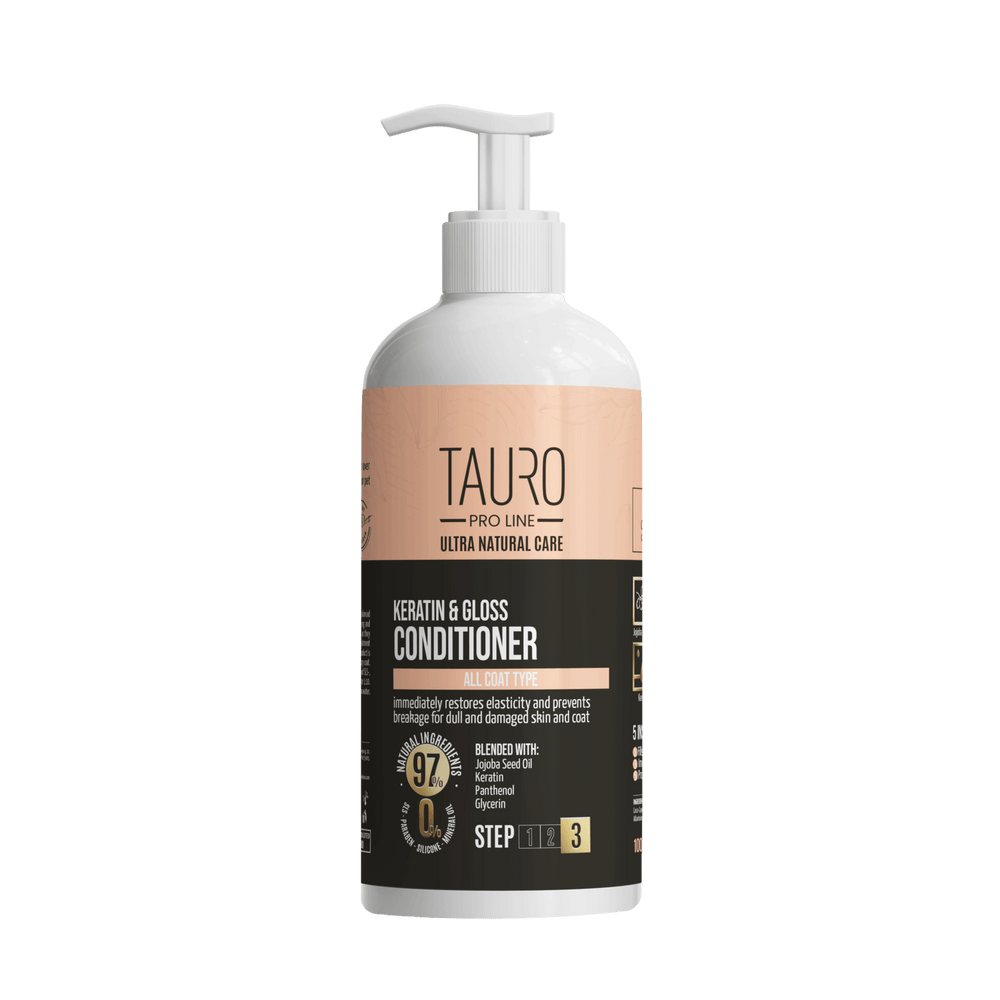 Tauro Pro Line, Ultra Natural Care, Keratin & Gloss Conditioner – for shiny coats in dogs & cats