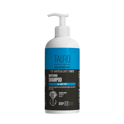 TAURO PRO LINE Ultra Natural Care for White and Light Coats, Whitening shampoo, whitening shampoo for dogs and cats with white and light coat