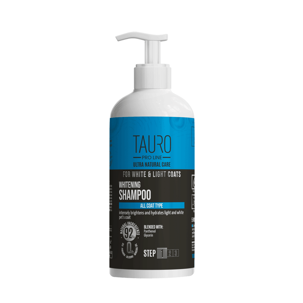 Tauro Pro Line, Ultra Natural Care, Whitening Shampoo – für Hunde & Katzen mit weißem oder hellem Fell