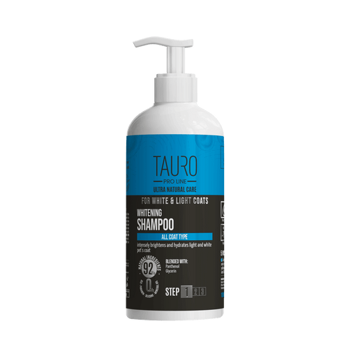 Tauro Pro Line, Ultra Natural Care, Whitening Shampoo – for Dogs & Cats with White or Light Coats