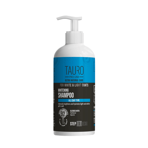 TAURO PRO LINE Ultra Natural Care for White and Light Coats, Whitening shampoo, whitening shampoo for dogs and cats with white and light coat