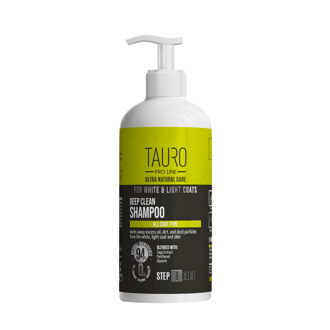 TAURO PRO LINE Ultra Natural Care for White and Light Coats, Deep Clean Shampoo for dogs and cats