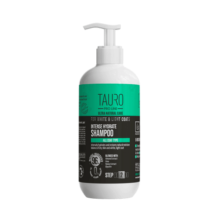 TAURO PRO LINE Ultra Natural Care for White and Light Coats, Intense Hydrate Shampoo for dogs and cats