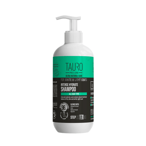 TAURO PRO LINE Ultra Natural Care for White and Light Coats, Intense Hydrate Shampoo for dogs and cats