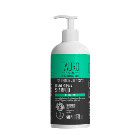 TAURO PRO LINE Ultra Natural Care for White and Light Coats, Intense Hydrate Shampoo for dogs and cats