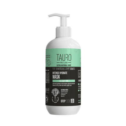 TAURO PRO LINE Ultra Natural Care for White and Light Coats, Intense Hydrate Mask for dogs and cats with