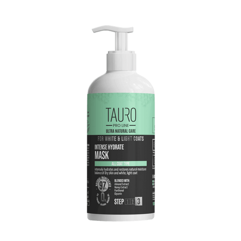 TAURO PRO LINE Ultra Natural Care for White and Light Coats, Intense Hydrate Mask for dogs and cats with