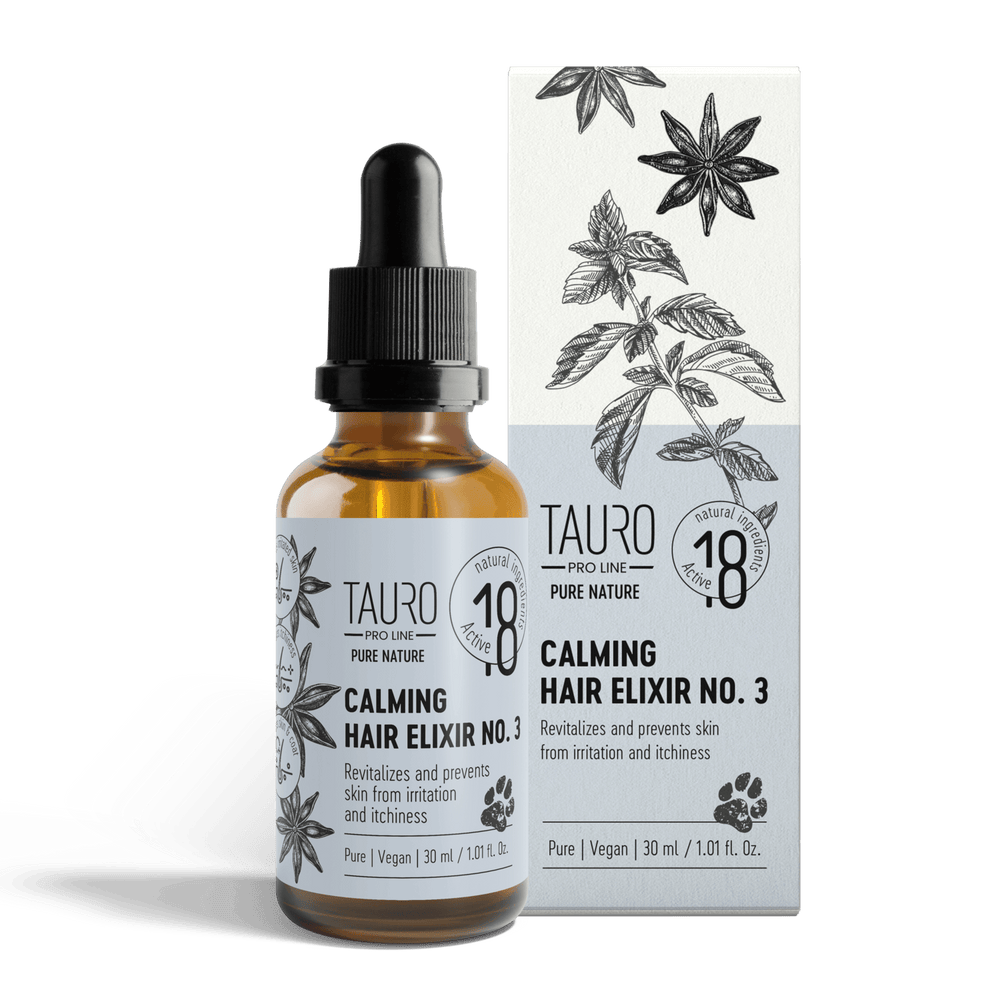 Tauro Pro Line, Pure Nature, Calming Elixir No. 3 - beruhigende Pflege für Haut & Fell von Hunden & Katzen