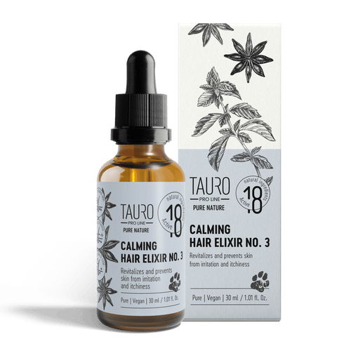 Tauro Pro Line, Pure Nature, Calming Elixir No. 3 - beruhigende Pflege für Haut & Fell von Hunden & Katzen