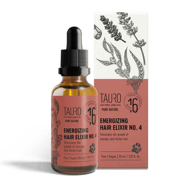 TAURO PRO LINE Pure Nature Energizing Elixir No. 4, to stimulate coat growth for dogs and cats - 30ml