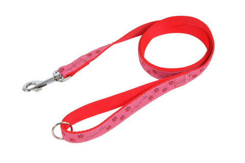 O´LALA PETS Leine Lead PAWS 20 mm x 150 cm pink