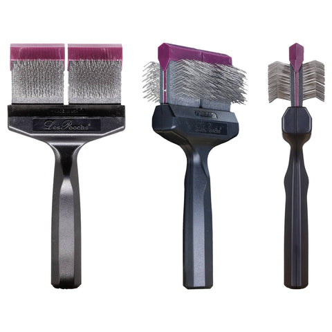 LES POOCHS Purple Firm Pro Brush Wide 9cm