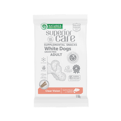 Nature's Protection, Superior Care - Getreidefreies Snack mit Lachs – Erwachsene Hunde, alle Rassen, weißes Fell, für klare Sicht – 110 g