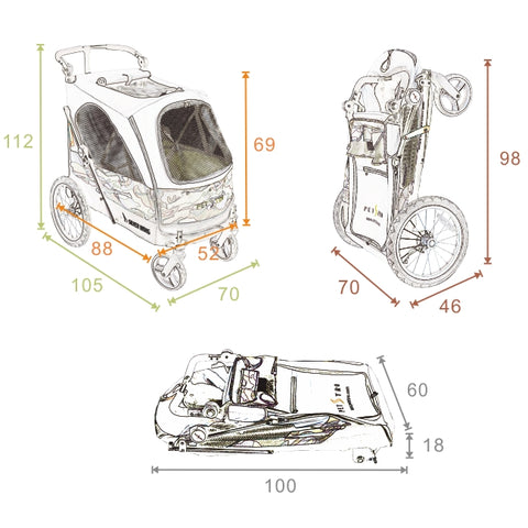 PETSTRO Stroller | SILVER WING Aventura XXL 705GX