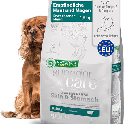 Nature's Protection, Superior Care - Grain-Free Dog Food with Lamb – Adult Dogs, All Breeds, for Sensitive Skin &amp; Stomach