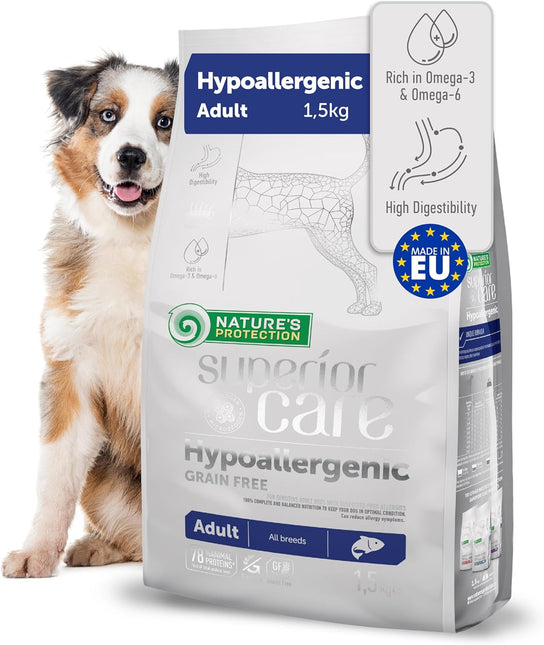 Nature's Protection, Superior Care - Getreidefreies Hundefutter mit Lachs – Erwachsene Hunde, alle Rassen, hypoallergen