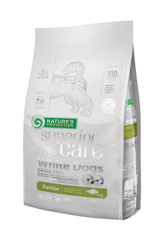 NATURES PROTECTION Superior Care White Dogs Grain Free Weißfisch Junior Kleine Rassen