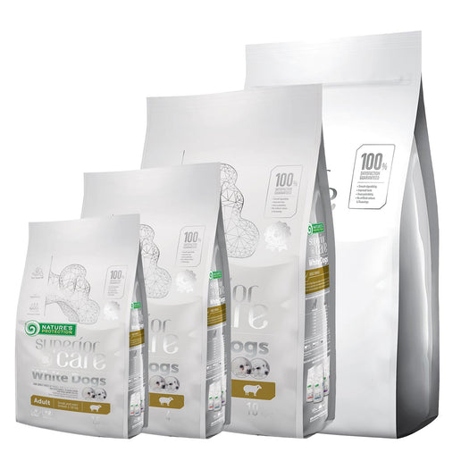 NATURE’S PROTECTION – Superior Care | Hundefutter mit Lamm – Erwachsene Hunde, kleine Rassen, weißes Fell