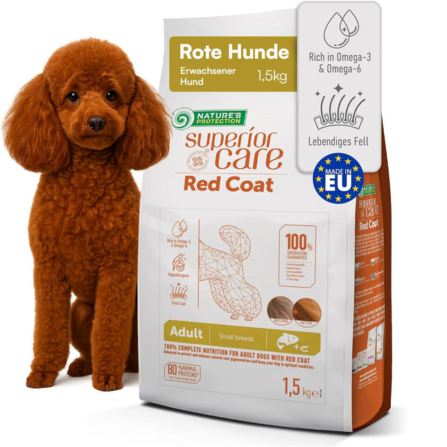 Nature's Protection, Superior Care - Grain-Free Dog Food with Salmon - Adult Dogs, Small Breeds, Red Coat