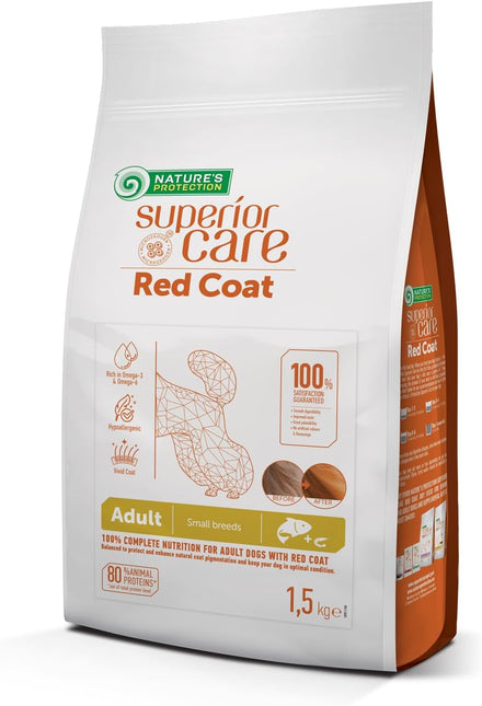 Nature's Protection, Superior Care - Getreidefreies Hundefutter mit Lachs – Erwachsene Hunde, kleine Rassen, rotes Fell