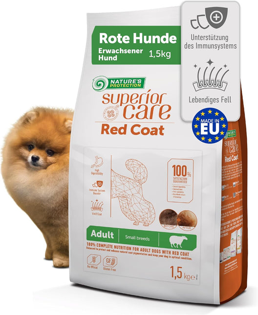 Nature's Protection, Superior Care - Getreidefreies Hundefutter mit Lamm – Erwachsene Hunde, kleine Rassen, rotes Fell