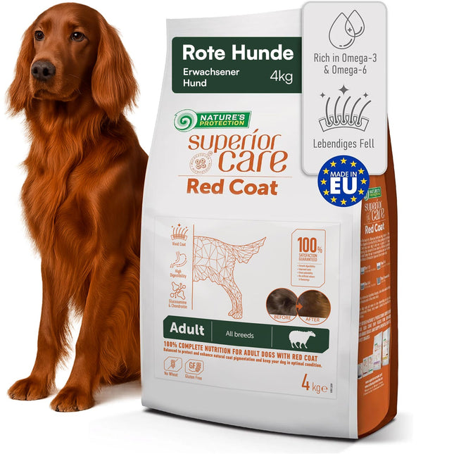 Nature's Protection, Superior Care - Croquettes sans céréales à l'agneau pour chiens adultes, toutes races, pelage roux