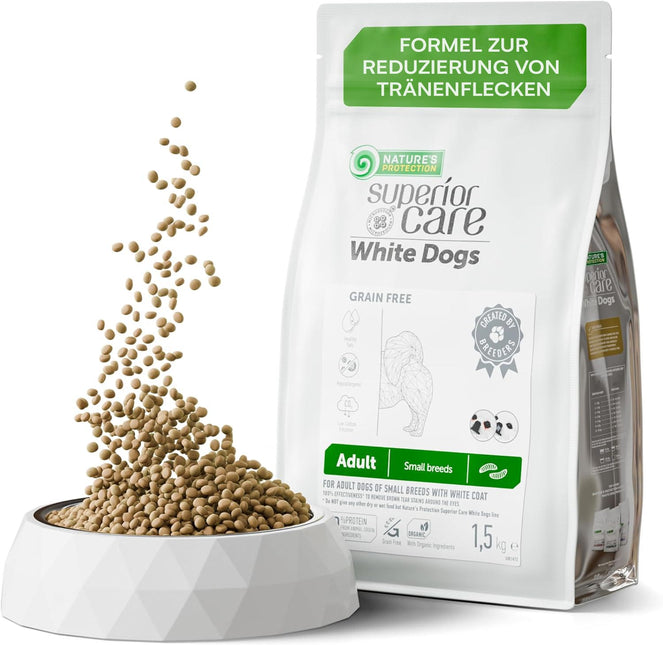 Nature's Protection, Superior Care - Getreidefreies Hundefutter mit Insekten – Erwachsene Hunde, kleine Rassen, weißes Fell