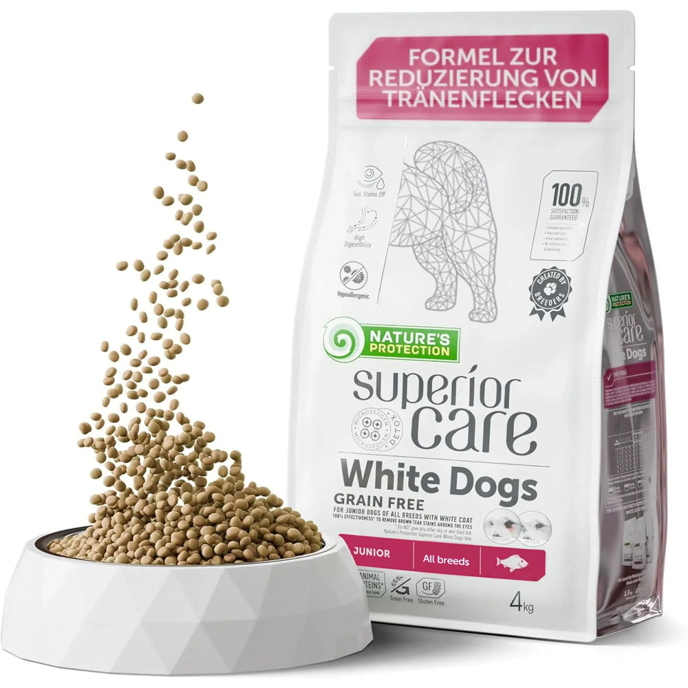 Nature's Protection, Superior Care - Grain-Free Dog Food with Whitefish - Junior Dogs, All Breeds, White Coat