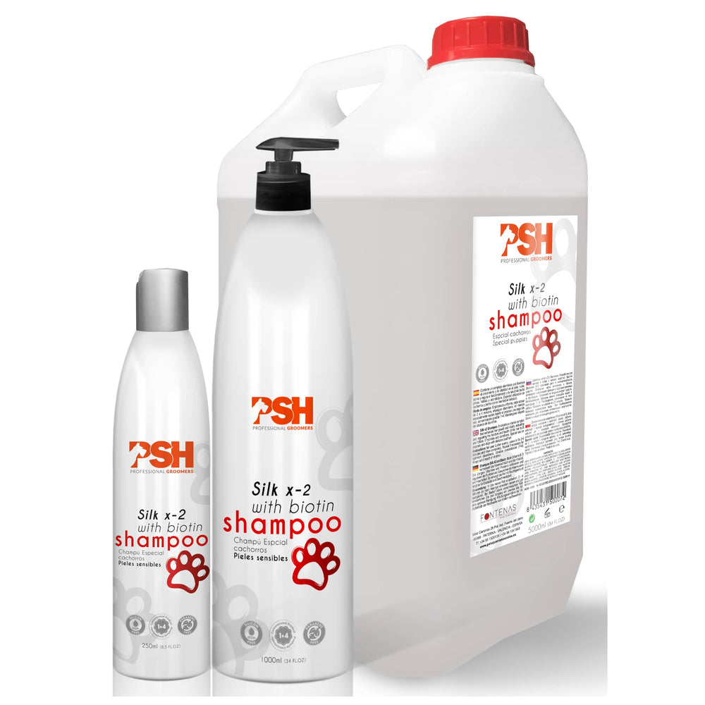 Shampoing à la soie PSH | Soie - X2 avec BIOTINE - Shampoing pour chiots